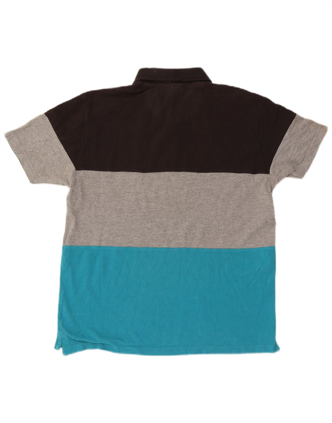 Camisa pólo gráfica masculina Pierre Cardin grande bloco colorido multicolorido