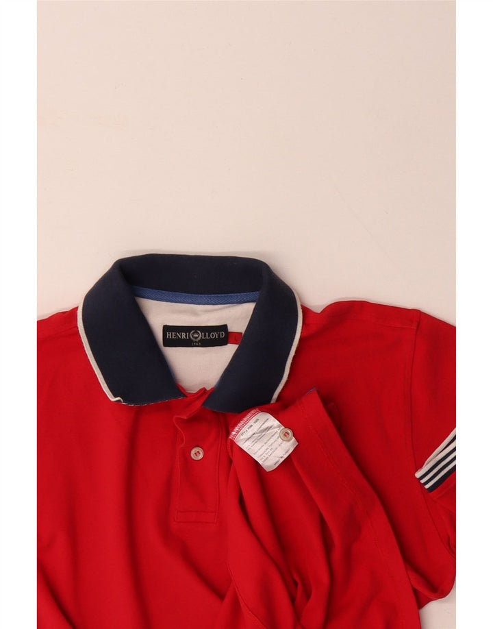 Camisa polo masculina HENRI LLOYD grande algodão vermelho