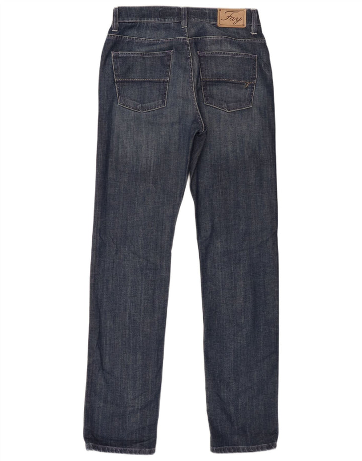 Fay Mens Slim Jeans W34 L33 Azul Algodão