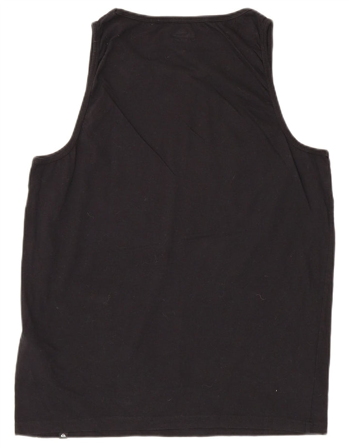 Colete gráfico masculino Quiksilver Top grande de algodão preto