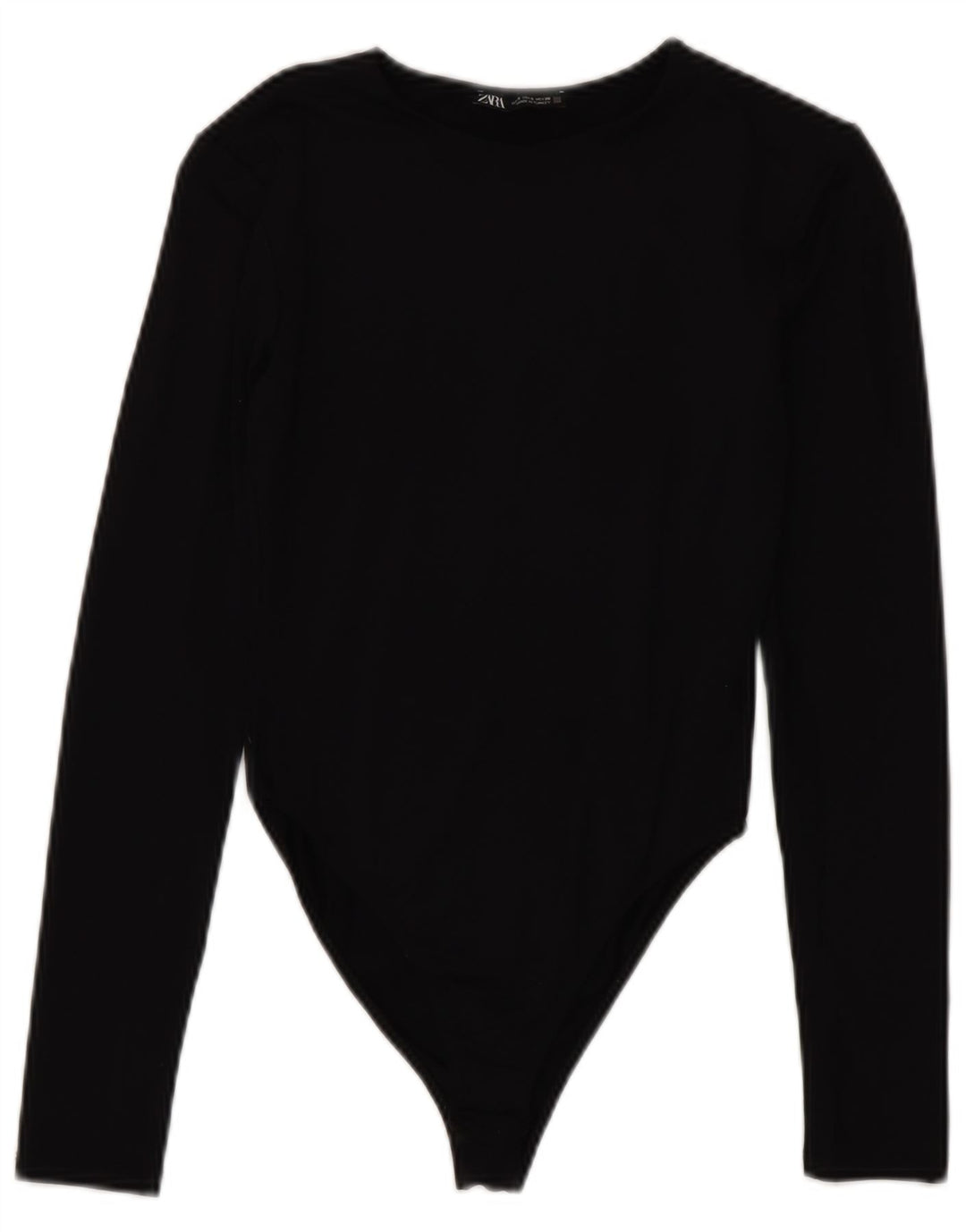 Macacão feminino de manga comprida Zara UK 8 pequeno preto poliamida