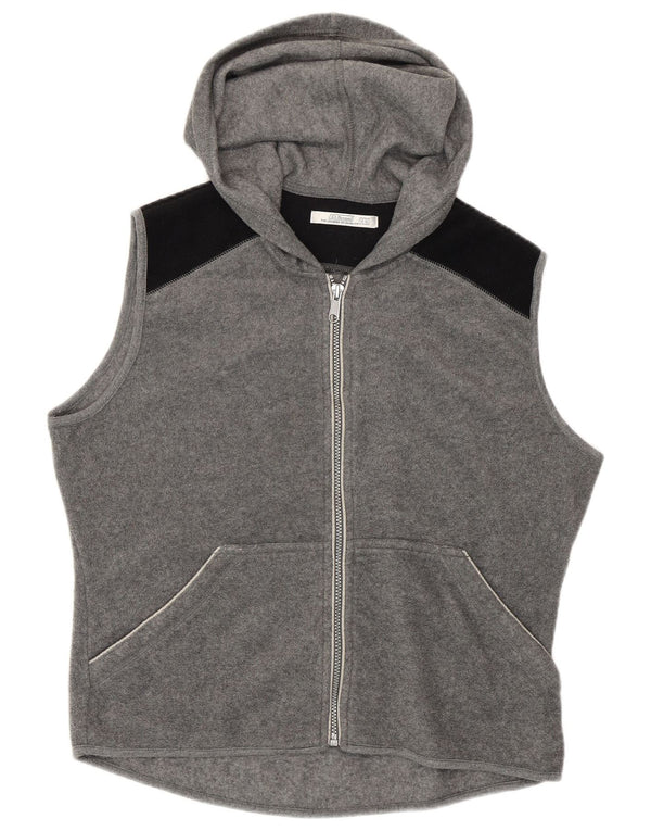 St. Colete de lã com capuz feminino Bernard UK 14/16 grande bloco de cor cinza