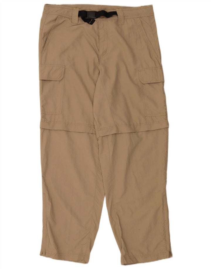 Calça cargo masculina EDDIE BAUER reta W34 L30 bege nylon