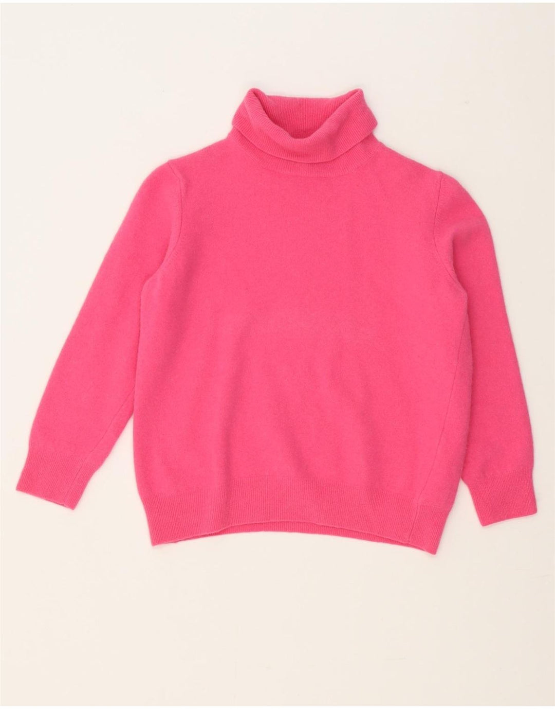 BENETTON Girls Roll Neck Jumper Sweater 11-12 Years Pink Vintage Benetton and Second-Hand Benetton from Messina Hembry 