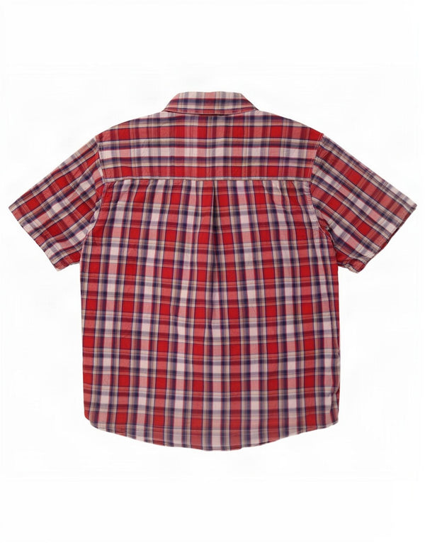 Camisa Wrangler masculina de manga curta XL vermelho xadrez algodão