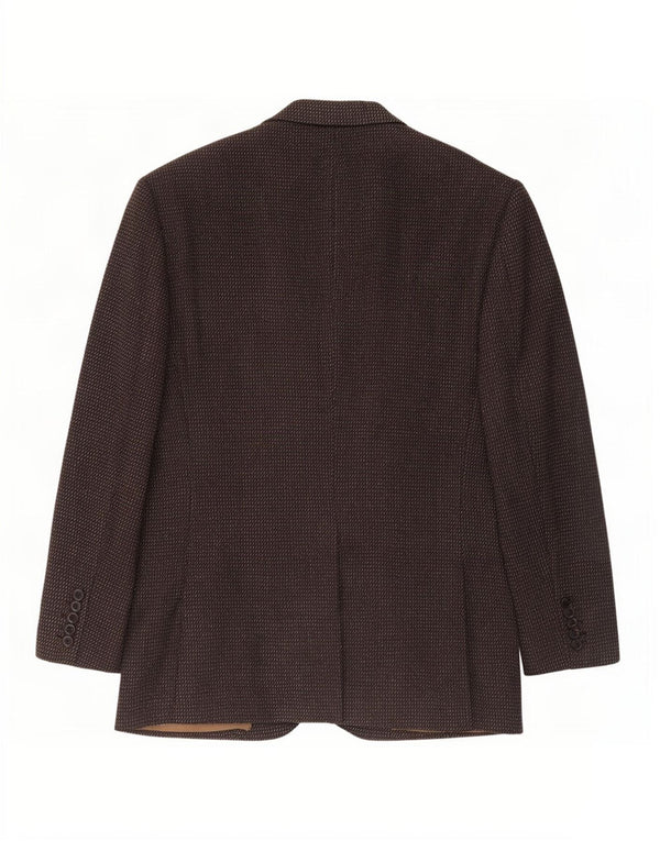 Jaqueta blazer masculina de 2 botões Anralfo Orsini Reino Unido 40 grande marrom manchado