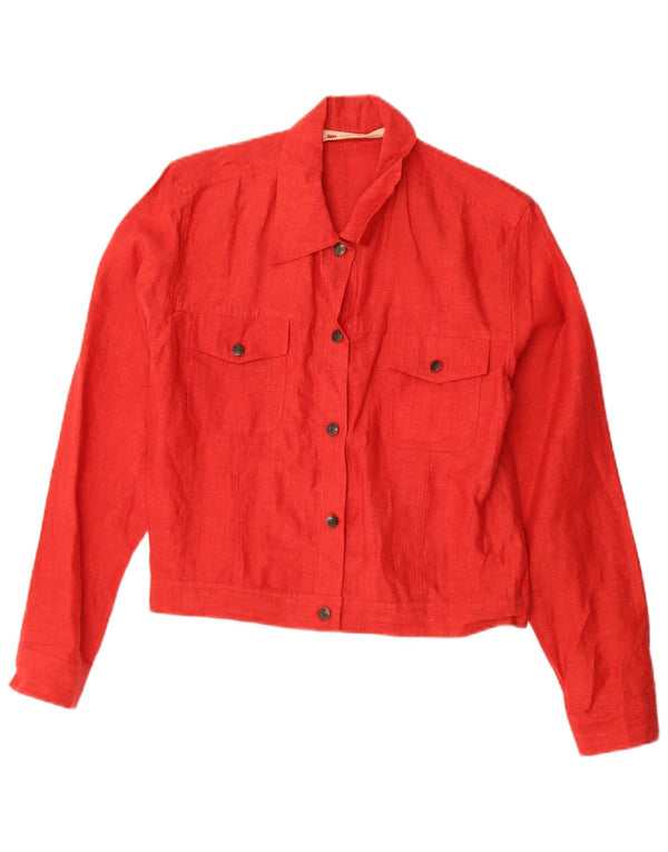 Jaqueta bomber feminina Blunauta com corte solto Reino Unido 6 XS linho vermelho