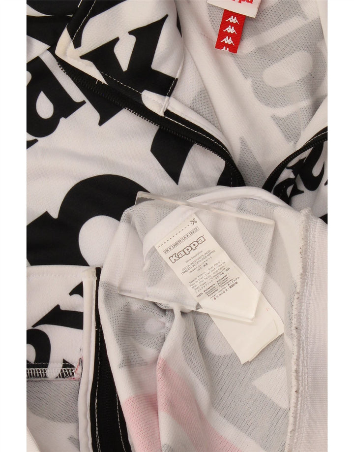 Kappa Mens Graphic Tracksuit Top Jaqueta Grande Poliéster Branco