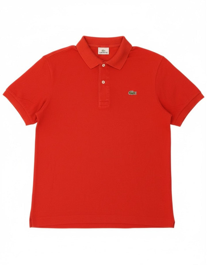 Camisa polo masculina Lacoste tamanho 4 médio algodão vermelho