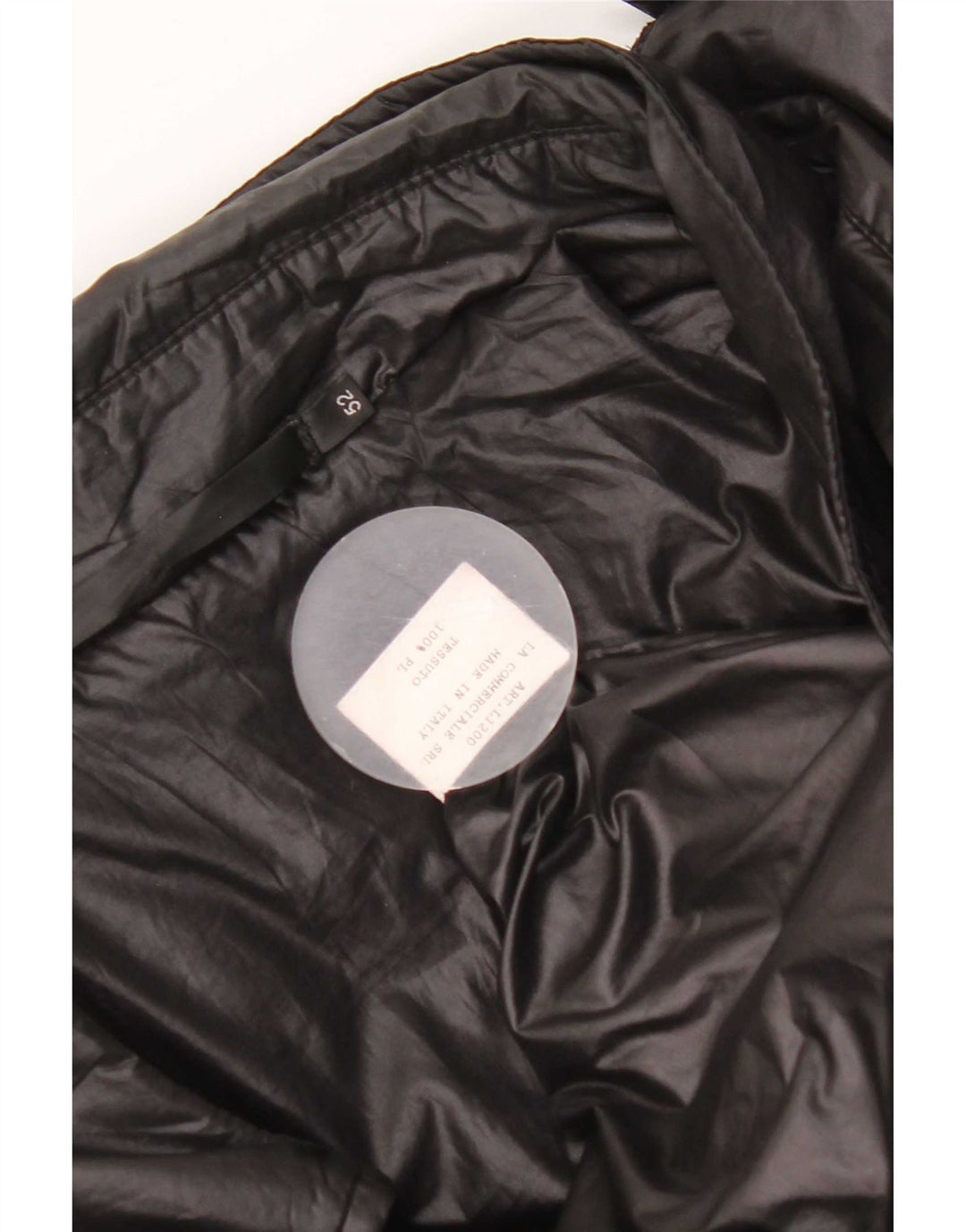 Jaqueta acolchoada militar masculina vintage IT 52 XL poliéster preto