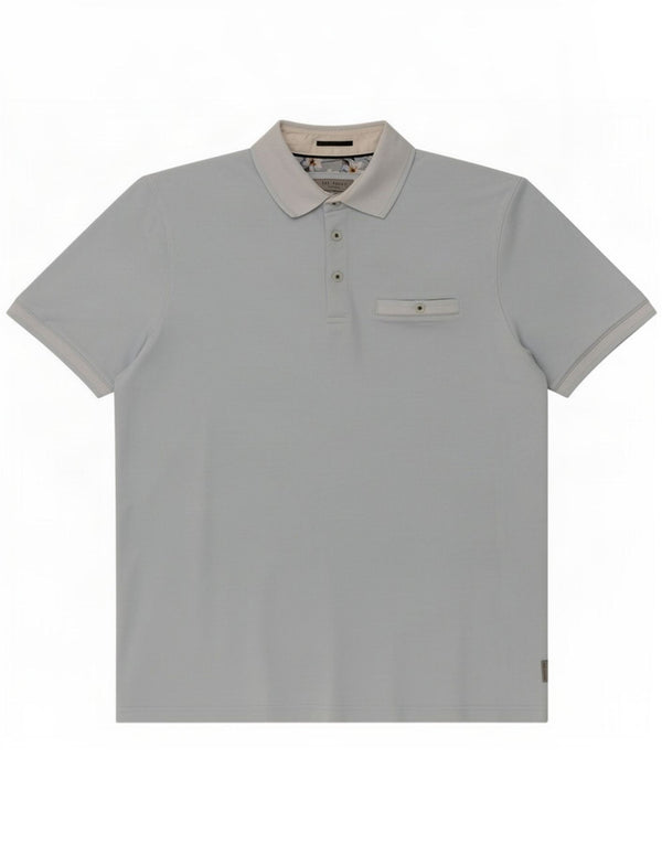 Camisa polo masculina Ted Baker tamanho 5 XL azul modal