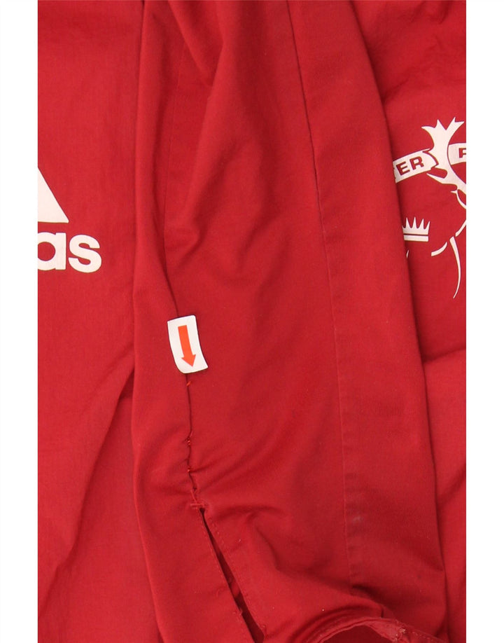ADIDAS Boys Graphic Zip Neck Pullover Treino Top 13-14 Anos Vermelho