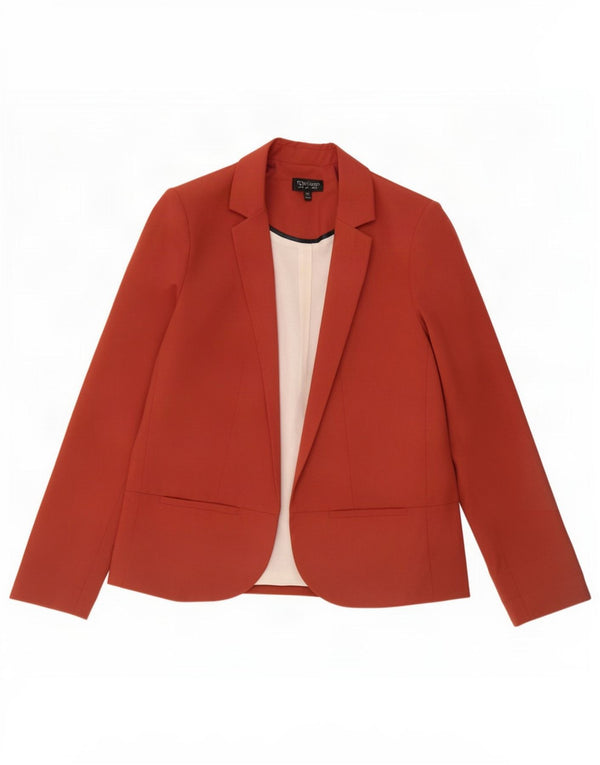 Jaqueta blazer aberta desproporcionada feminina Topshop Reino Unido 10 poliéster vermelho pequeno