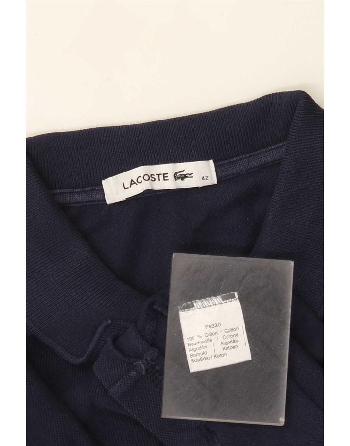 Camisa polo feminina Lacoste tamanho 42 grande algodão azul marinho