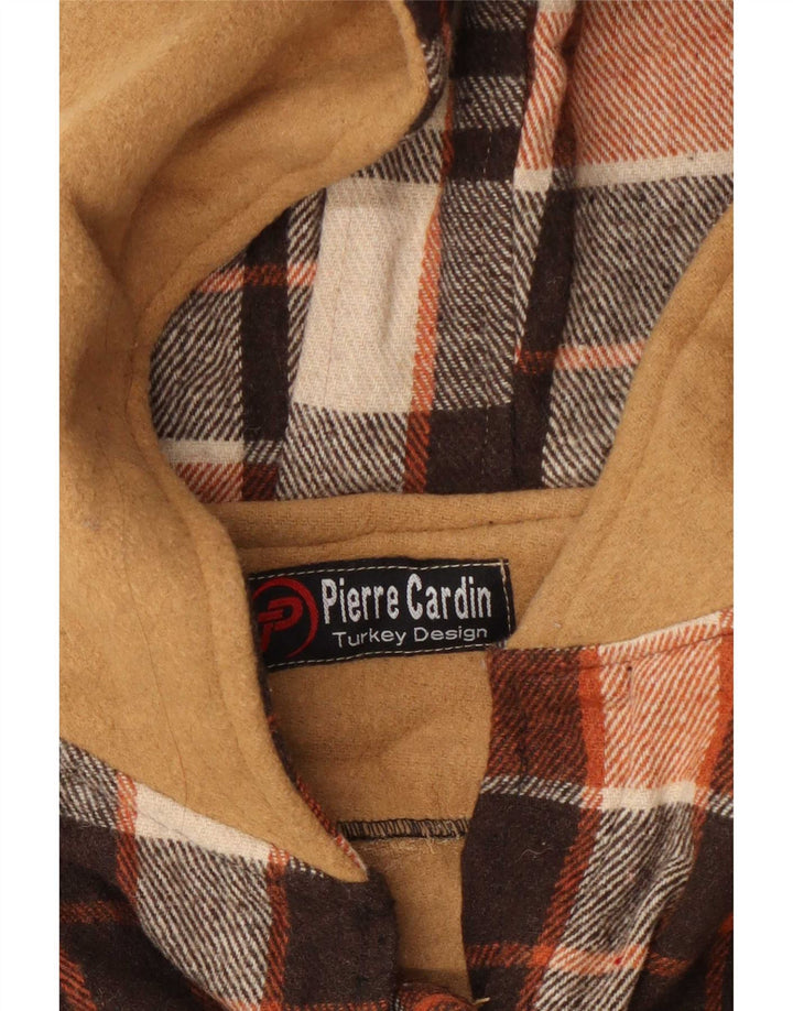 Camisa feminina de flanela Pierre Cardin Reino Unido 14 médio marrom guingão