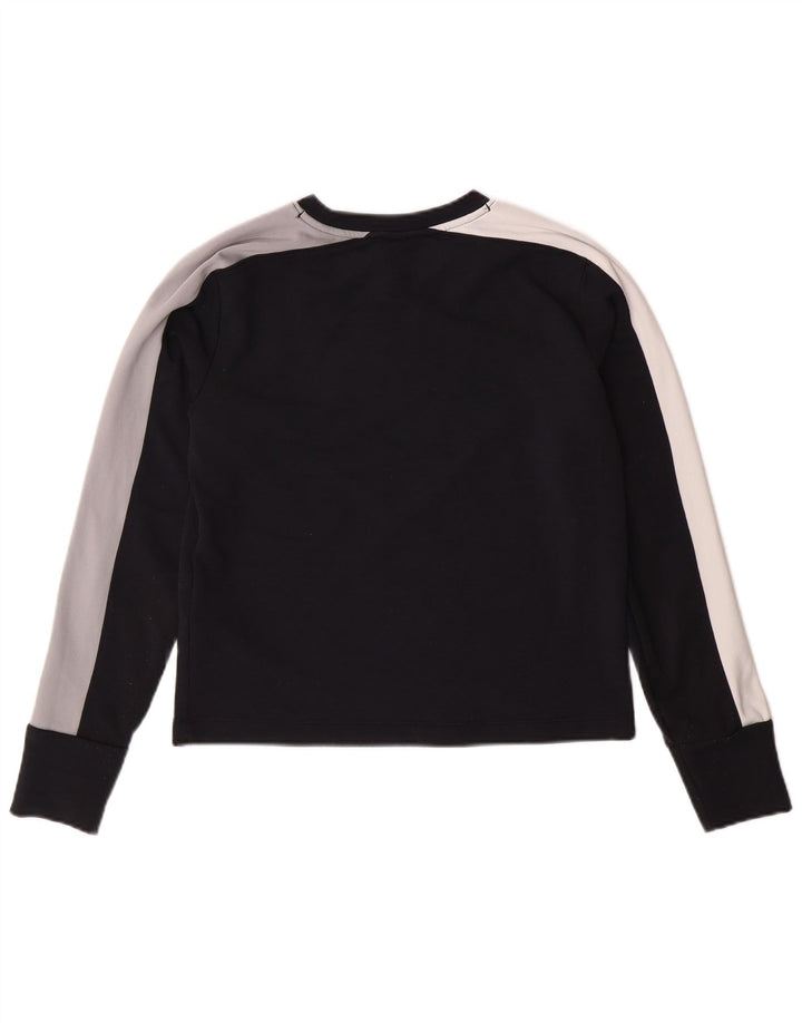 UNDER ARMOUR Top feminino solto manga comprida Reino Unido 6 XS preto colorblock