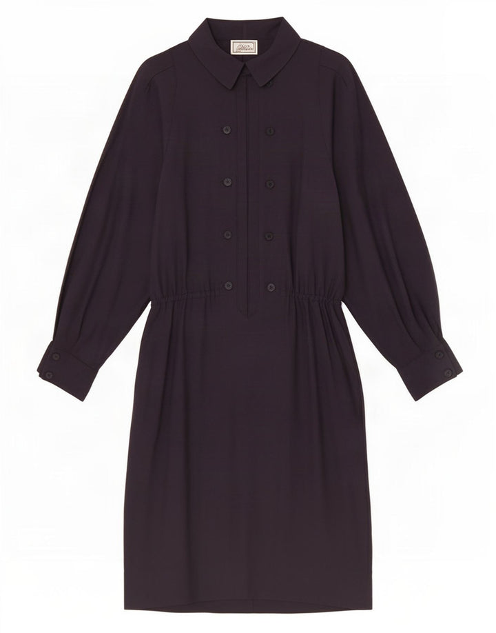 Luisa Spagnoli vestido evasê feminino IT 44 lã azul marinho médio