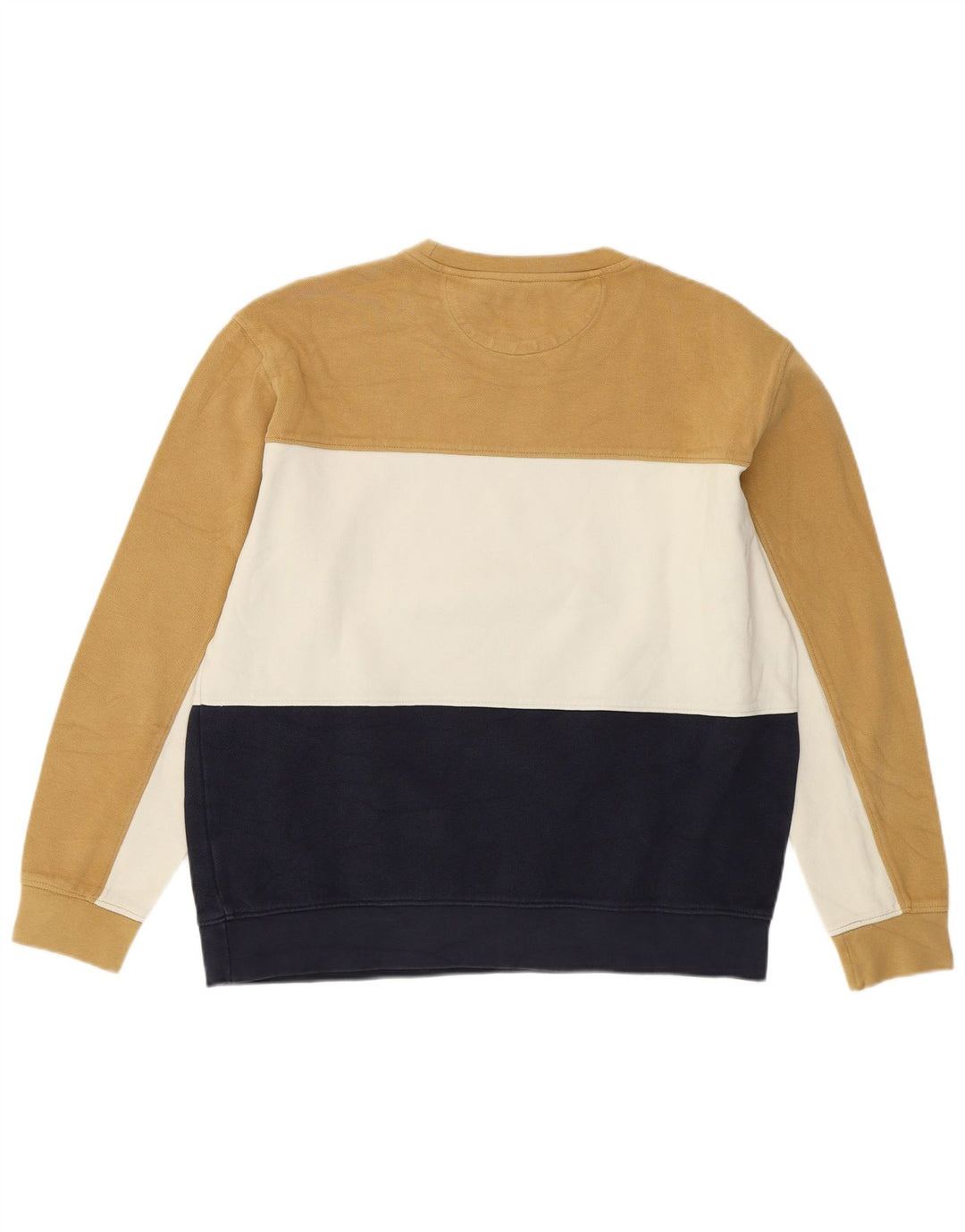 Zara moletom masculino jumper grande bege colorblock algodão