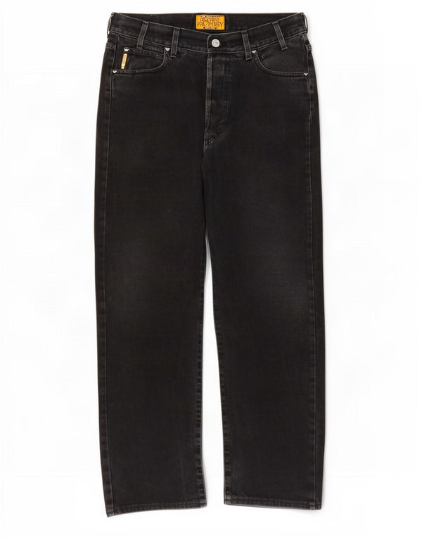 Calça jeans reta masculina Armani W32 L33 algodão preto