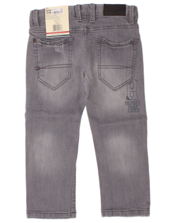 Tommy Hilfiger Meninos jeans retos desgastados 2-3 anos W22 L15 algodão cinza