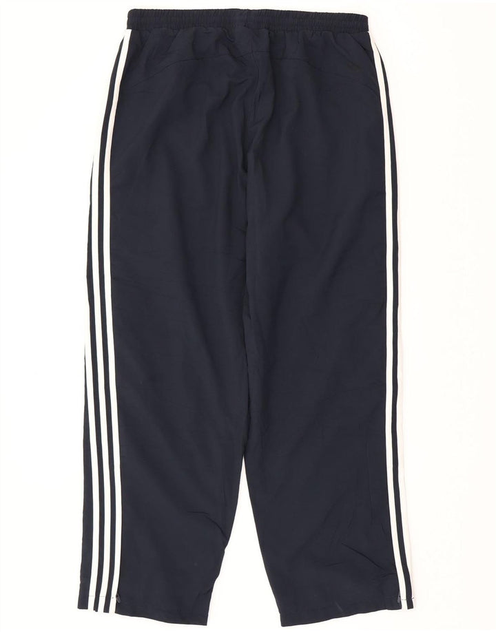 Calças de treino masculinas ADIDAS UK 40/42 poliéster azul marinho médio