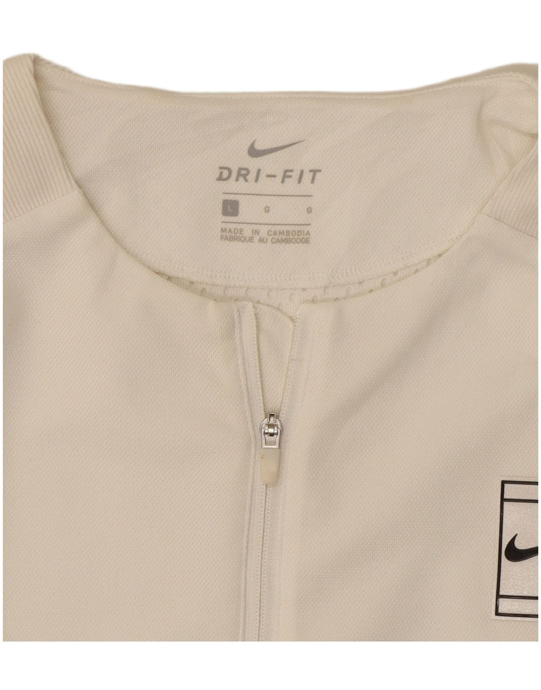 Jaqueta Nike Feminina Dri Fit Crop Tracksuit UK 16 Grande Poliéster Branco