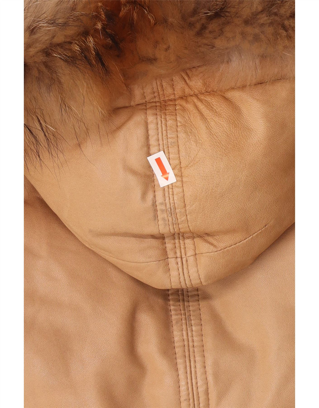 Jaqueta feminina de couro acolchoada com capuz PEUTEREY Reino Unido 10 couro marrom pequeno