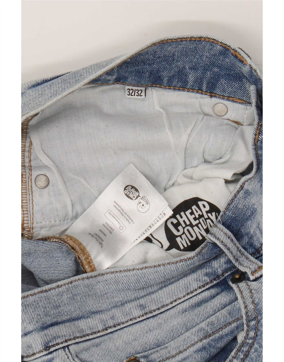 Jeans justos femininos baratos de segunda-feira W32 L32 algodão azul