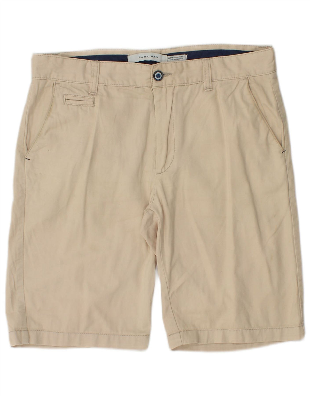Zara Mens Chino Shorts EU 40 Médio W31 Bege