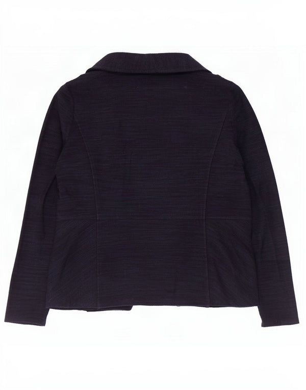 Jaqueta blazer aberta feminina Marks & Spencer Reino Unido 14 grande algodão azul marinho