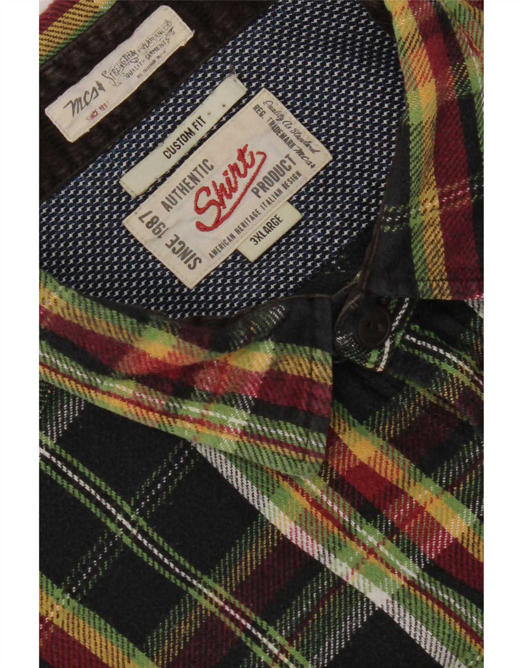 Marlboro Classics Camisa masculina de flanela xadrez personalizada 3XL preta xadrez