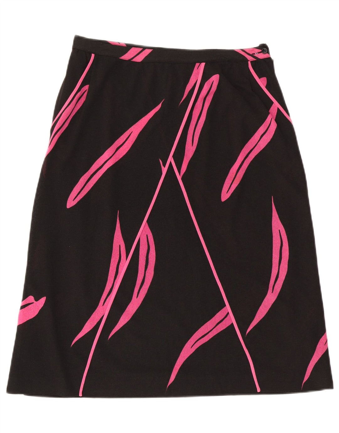Saia feminina VINTAGE com padrão abstrato linha A IT 46 grande W32 preta