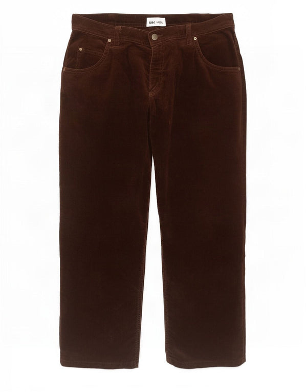 Calça masculina de veludo cotelê Lee Brooklyn Straight W42 L29 algodão marrom