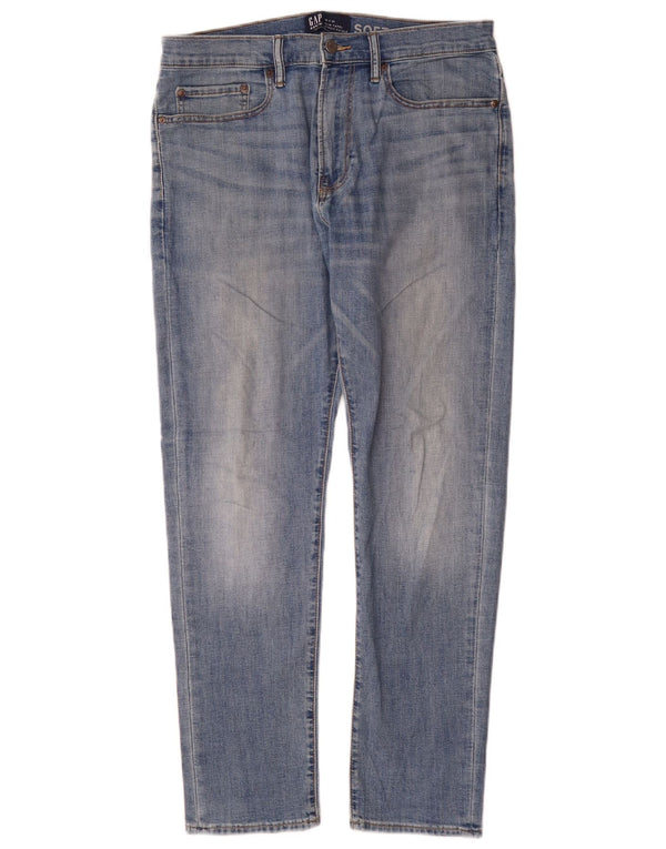 Jeans feminino Gap cintura alta slim cônico W32 L30 algodão azul