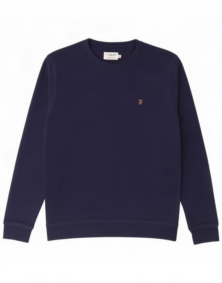 Farah moletom masculino jumper pequeno algodão azul marinho