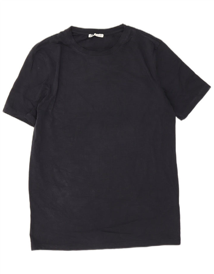 Camiseta masculina Zara Top grande azul marinho