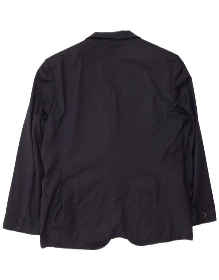 Jaqueta Blazer Masculina Hugo Boss com 2 Botões EU 56 3XL Lã Azul Marinho