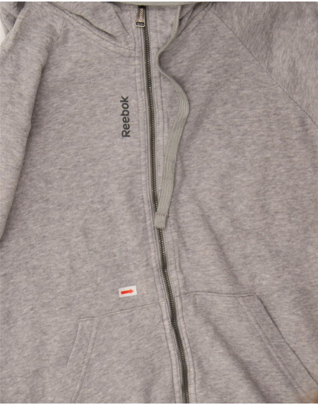 REEBOK Womens Zip Hoodie Sweater UK 14 Medium Grey Cotton Vintage Reebok and Second-Hand Reebok from Messina Hembry 