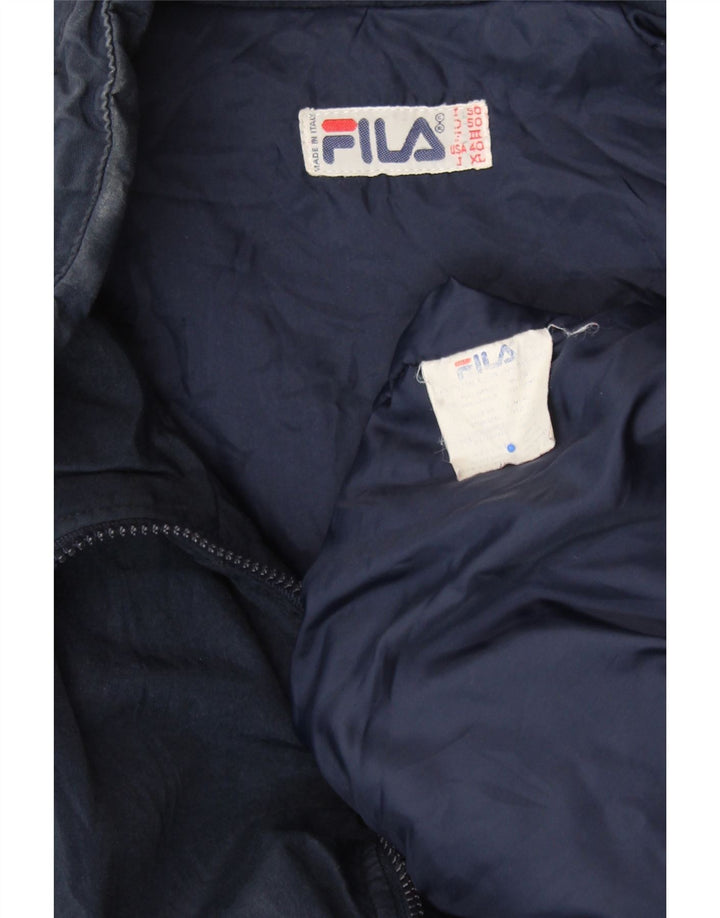 Jaqueta masculina FILA Magic Line acolchoada UK 42 XL azul marinho colorblock
