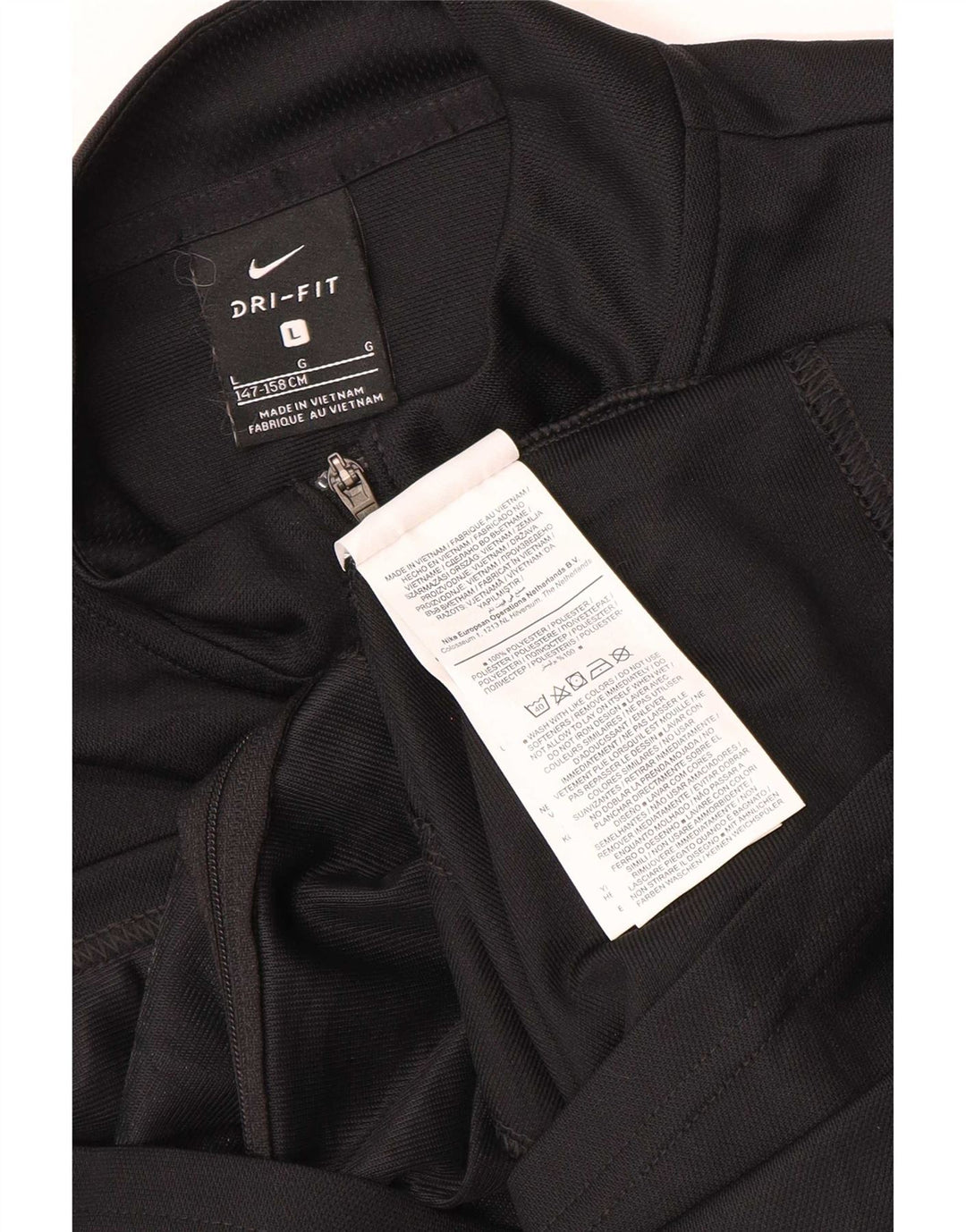 Jaqueta Nike Boys Dri Fit Tracksuit 12-13 anos grande poliéster preto