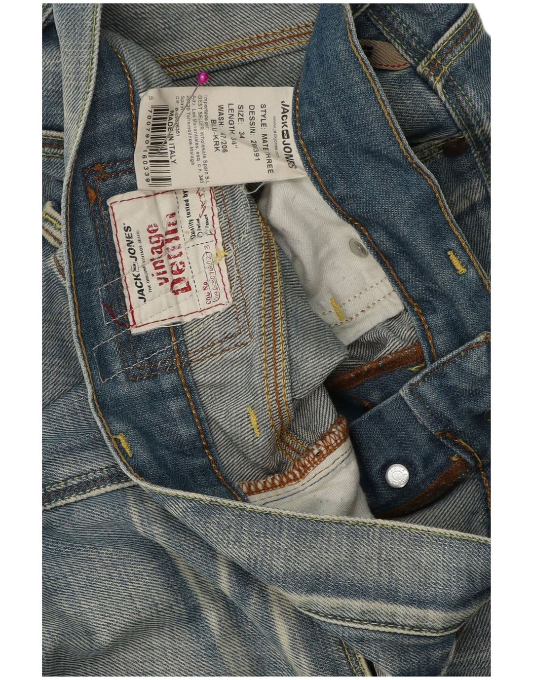 Jack & Jones Mens Jeans Soltos W34 L34 Azul Algodão