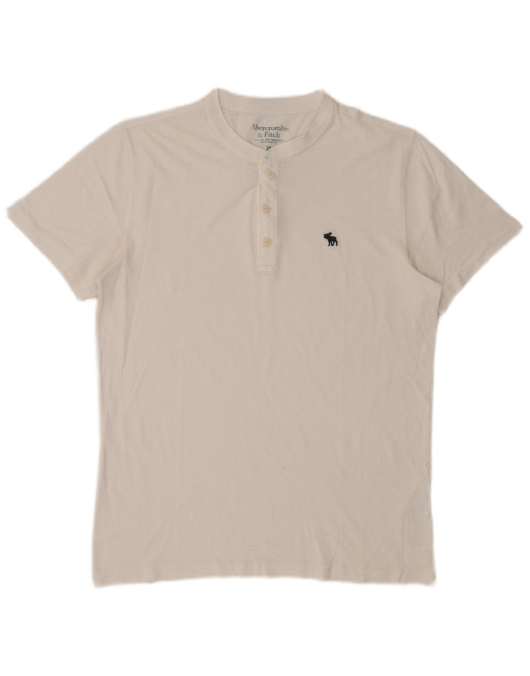 Camiseta masculina ABERCROMBIE & FITCH Top médio algodão branco