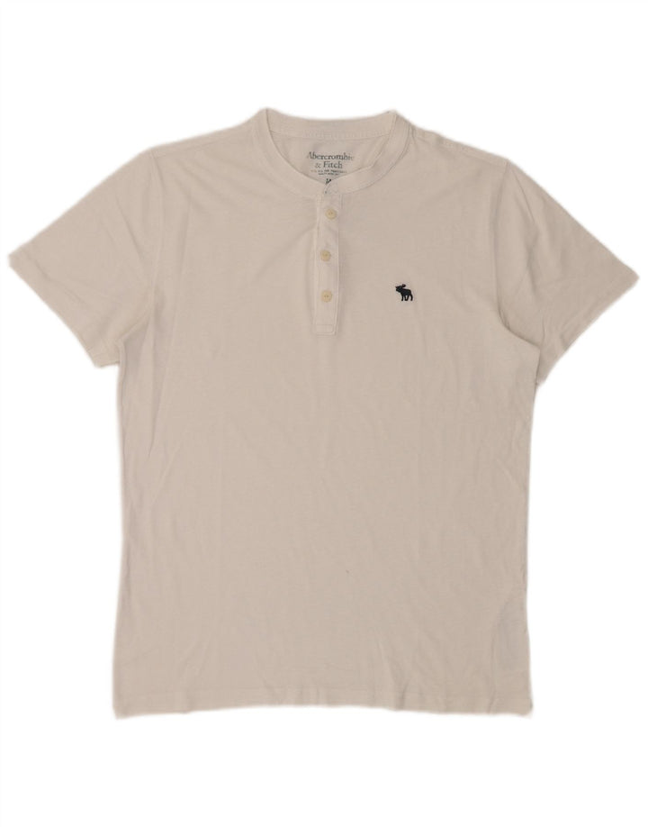 Camiseta masculina ABERCROMBIE & FITCH Top médio algodão branco