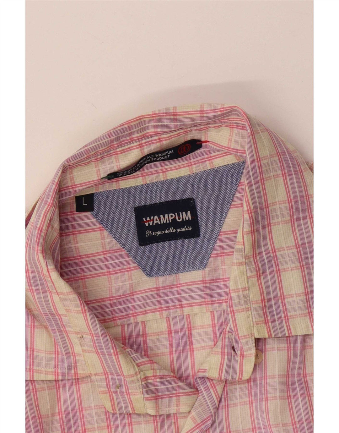 Camisa masculina Wampum grande xadrez rosa