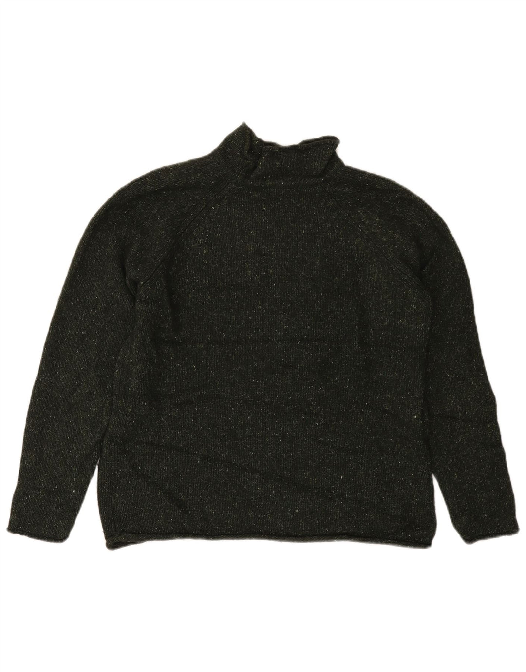 Suéter feminino EDDIE BAUER com gola tartaruga Reino Unido 14 médio cáqui salpicado