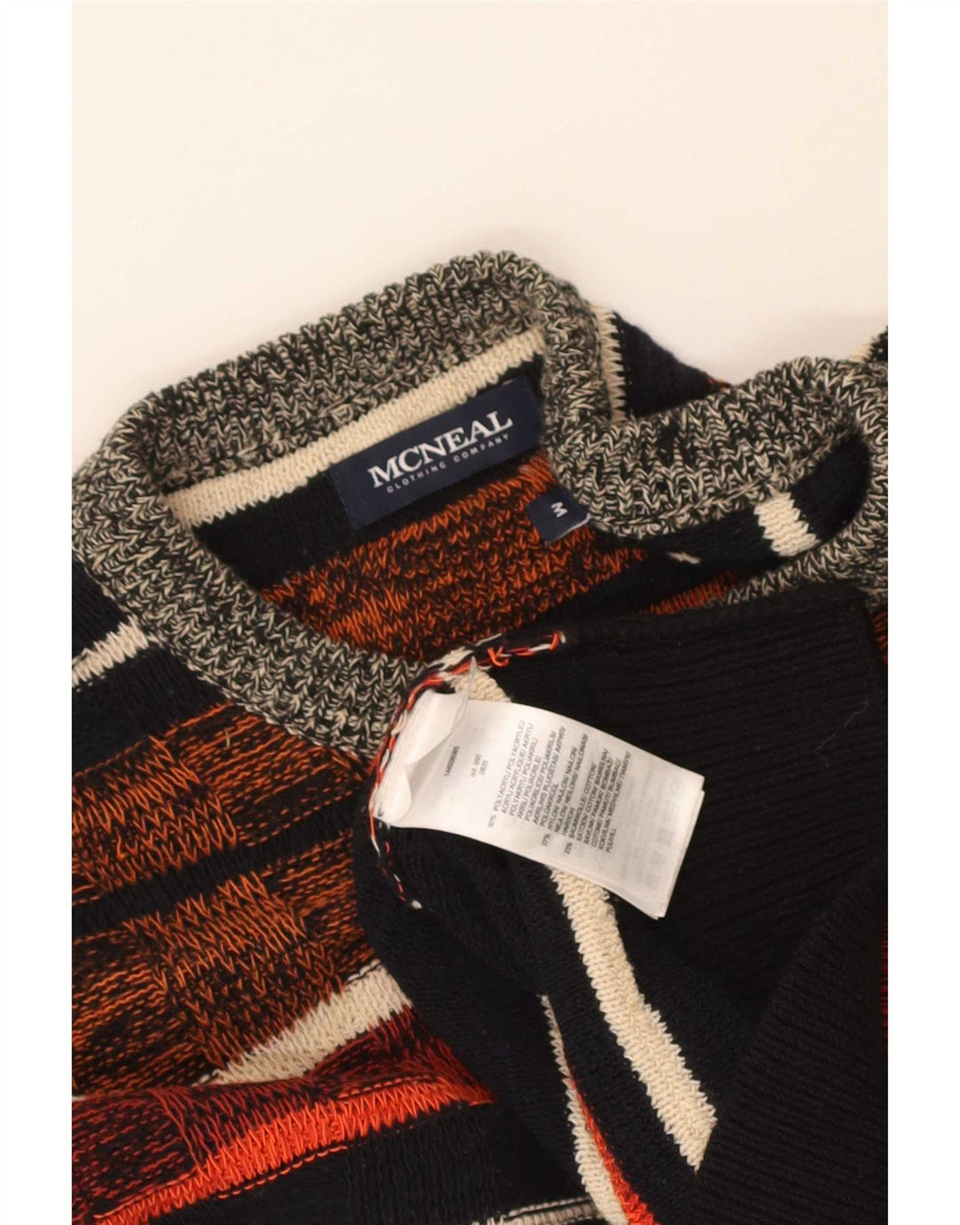 Suéter masculino McNeal com gola redonda listrado médio multicolorido