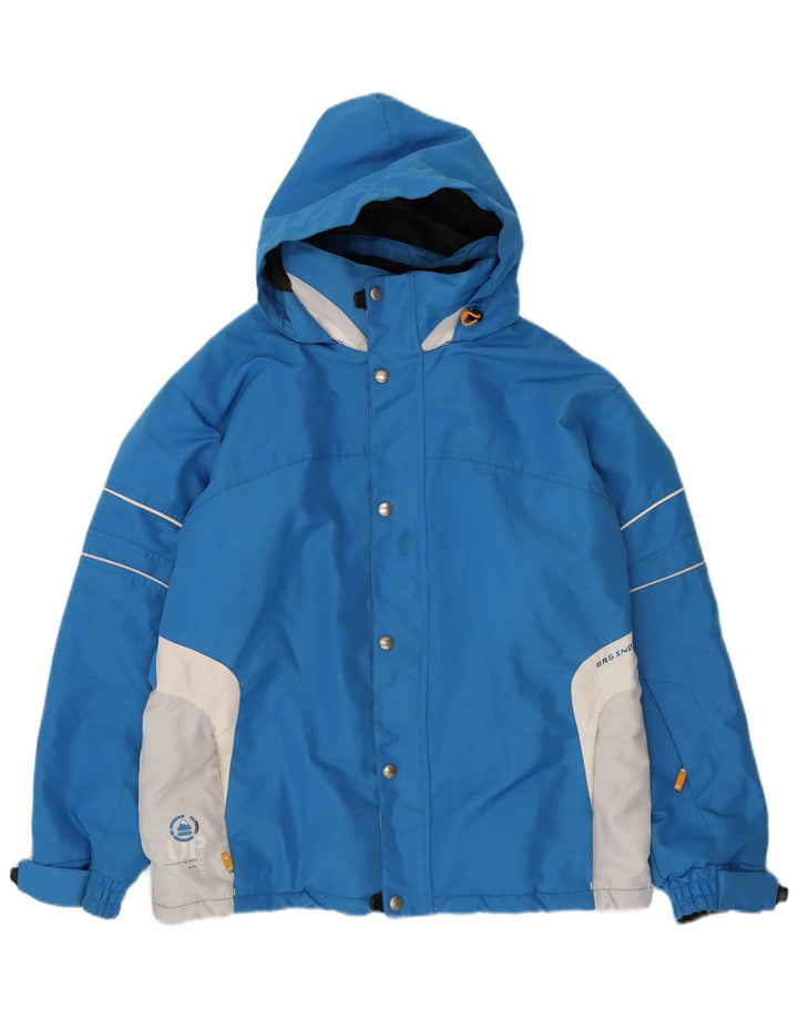 Jaqueta corta-vento masculina BRUGI com capuz UK 38 bloco colorido azul médio