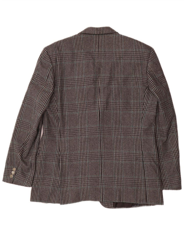 Jaqueta blazer masculina Pierre Cardin com 2 botões IT 54 2XL cinza xadrez lã clássica
