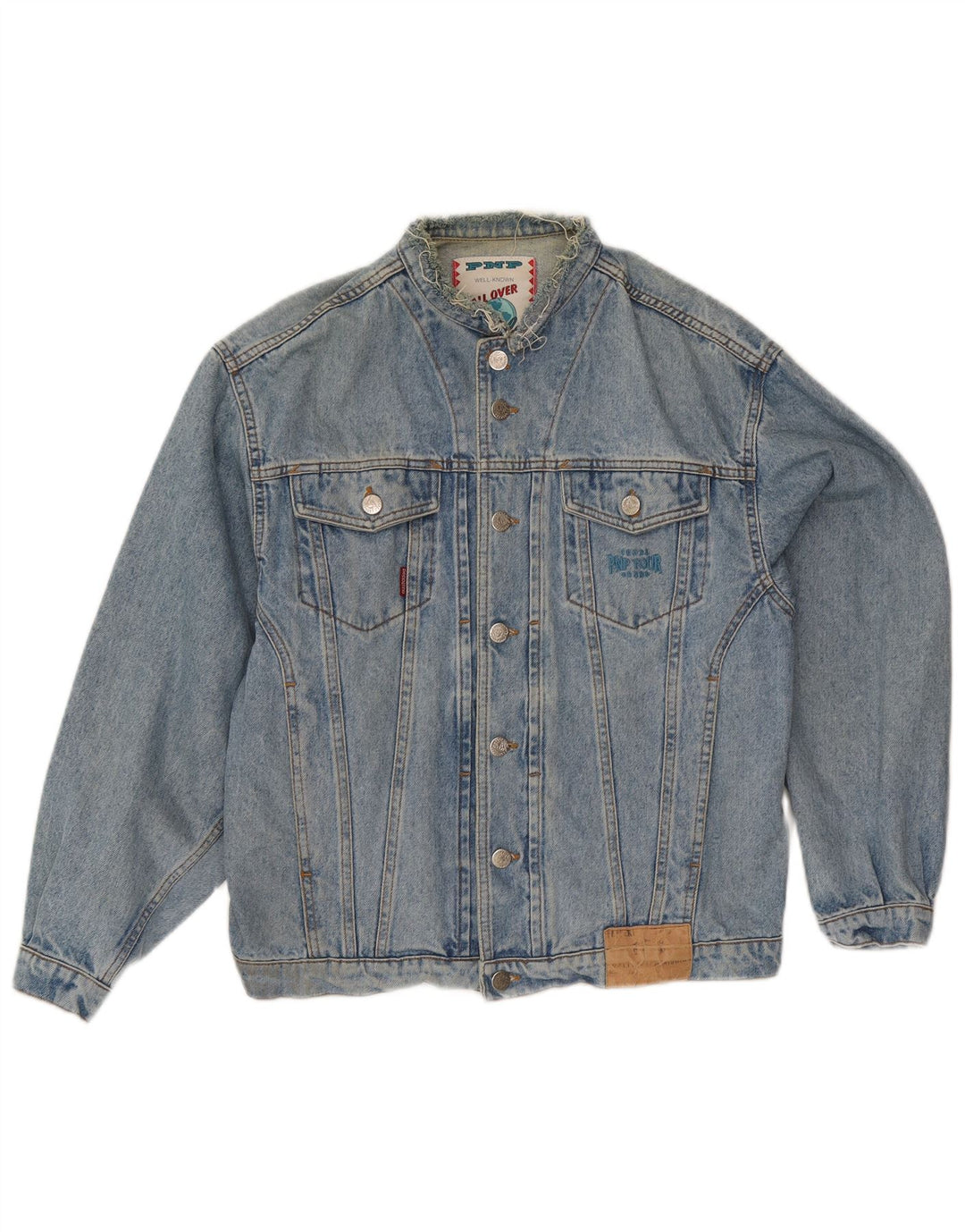 Jaqueta jeans masculina vintage UK 36 pequena azul