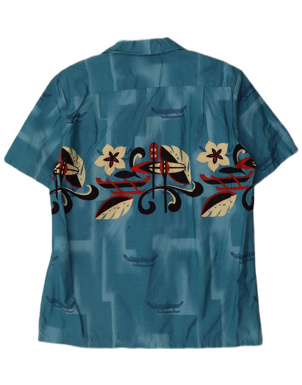 Camisa masculina gráfica de manga curta RJC grande algodão floral azul